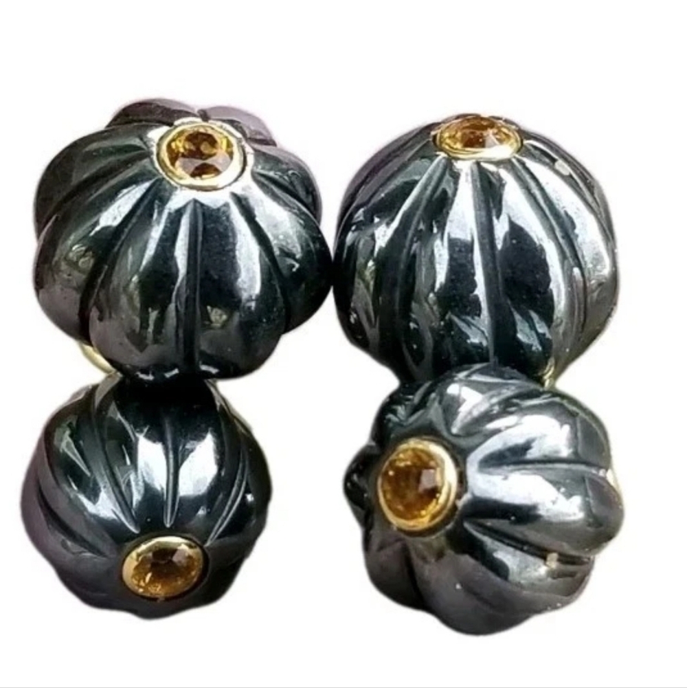 CuffLinks TRIANON 18k Gold Hematite Citrine
